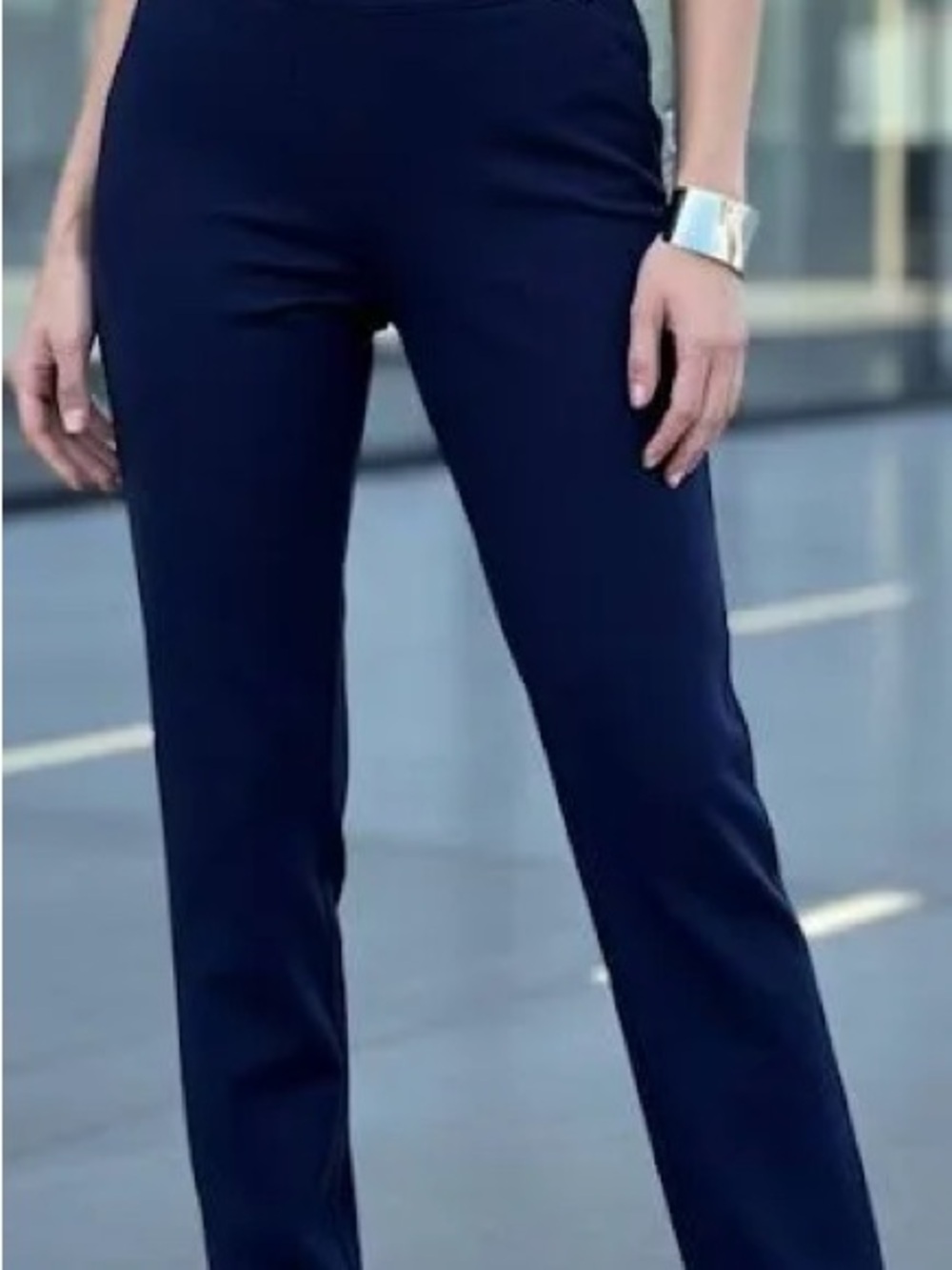 INC International Concepts Dark Navy Straight-Leg Dress Pants 14 Tall